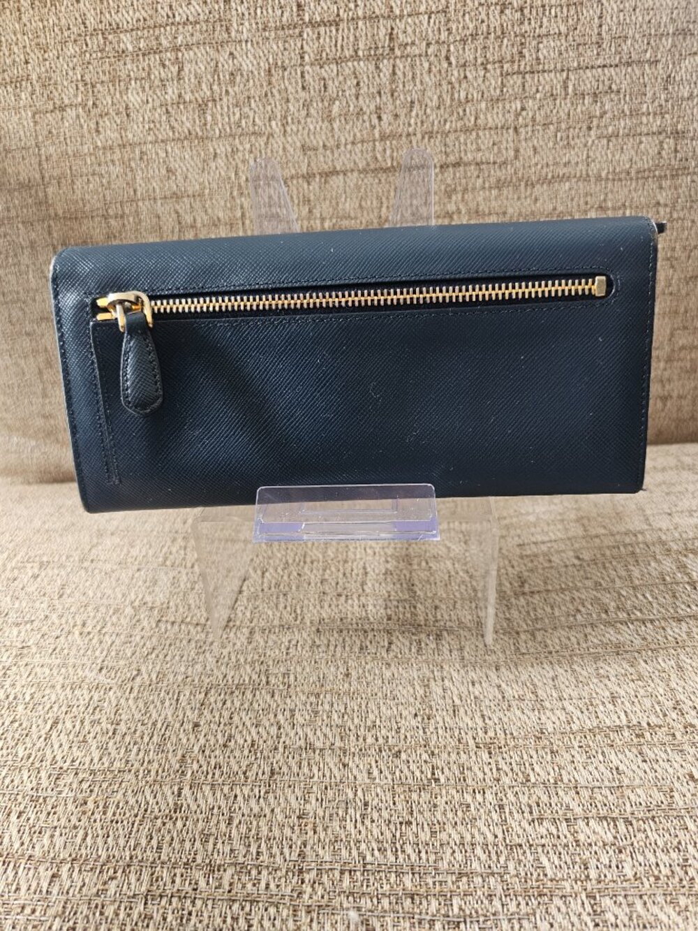 PRADA Milano Navy Blue Saffiano Leather Continental Wallet w/ COA - Picture 4 of 12
